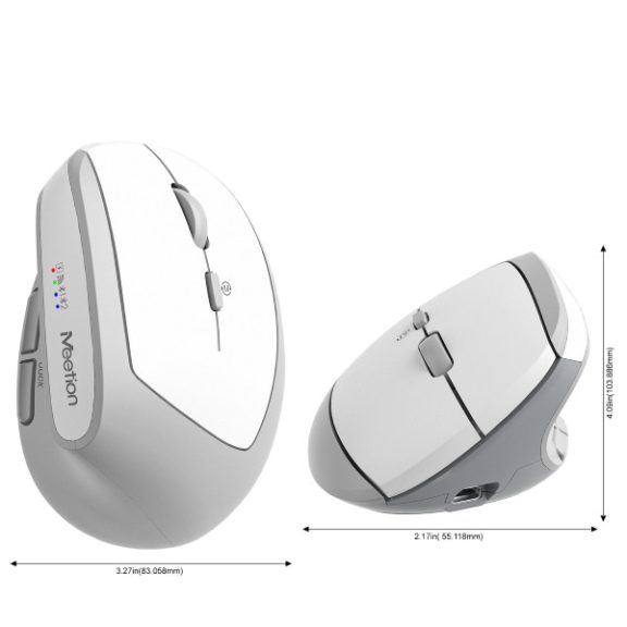 Meetion ergonómikus egér BTM008 2,4G+Bluetooth White Meetion ergonómikus egér BTM008 2,4G+Bluetooth White