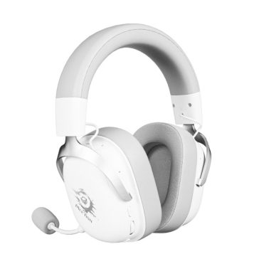   Meetion FORK PRO Vezetékes+2,4G+Bluetooth gamer fejhallgató (White+Gray)