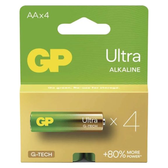 Elem GP Ultra Alkáli LR6 AA 4db (ár/csomag) Elem GP Ultra Alkáli LR6 AA 4db (ár/csomag)