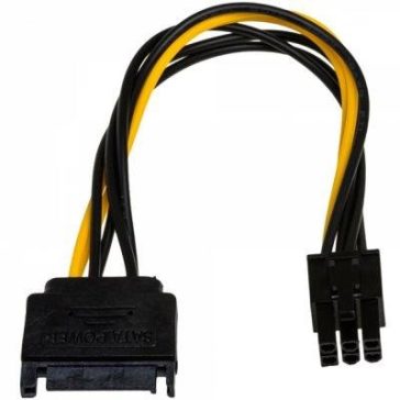 Akyga tápkábel SATA / PCI-Express 6-pin ( AK-CA-30 )