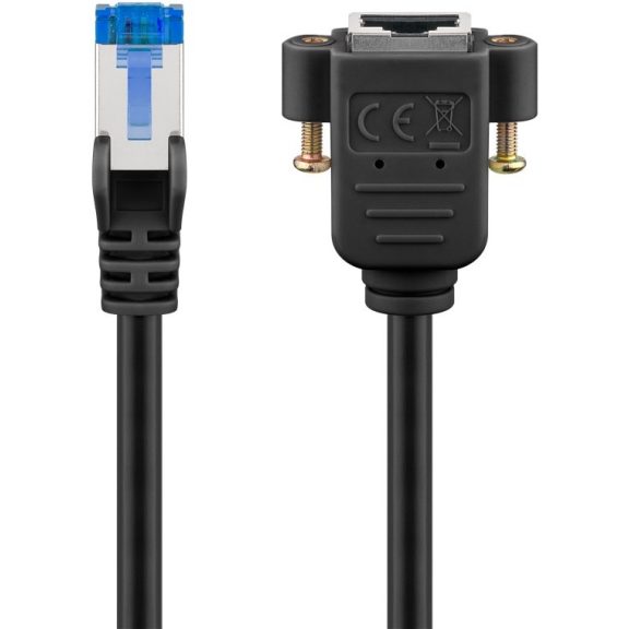 Goobay S/FTP CAT 6A hosszabbító kábel, 3 m, fekete