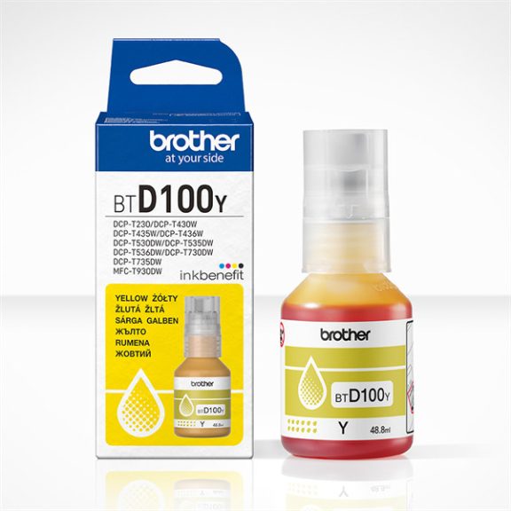Brother tinta BTD100Y, 5000 oldal, Sárga Brother tinta BTD100Y, 5000 oldal, Sárga
