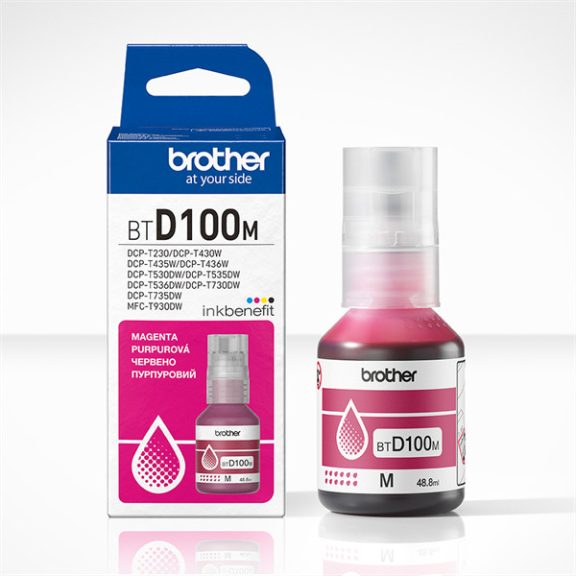 Brother tinta BTD100M, 5000 oldal, Magenta Brother tinta BTD100M, 5000 oldal, Magenta