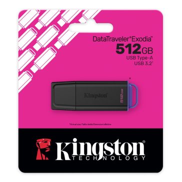 Pendrive 512GB Kingston DT Exodia USB 3.2 Gen 1 fekete-lila