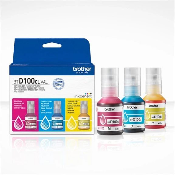 Brother tinta BTD100ClVAL (C,M,Y) 3X5000 oldal, Colorpack Brother tinta BTD100ClVAL (C,M,Y) 3X5000 oldal, Colorpack