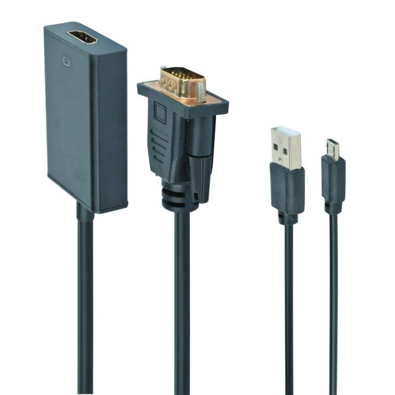 Gembird kábel átalakító VGA (apa) - HDMI (anya) audio támogatással (A-VGA-HDMI-01) Gembird kábel átalakító VGA (apa) - HDMI (anya) audio támogatással (A-VGA-HDMI-01)