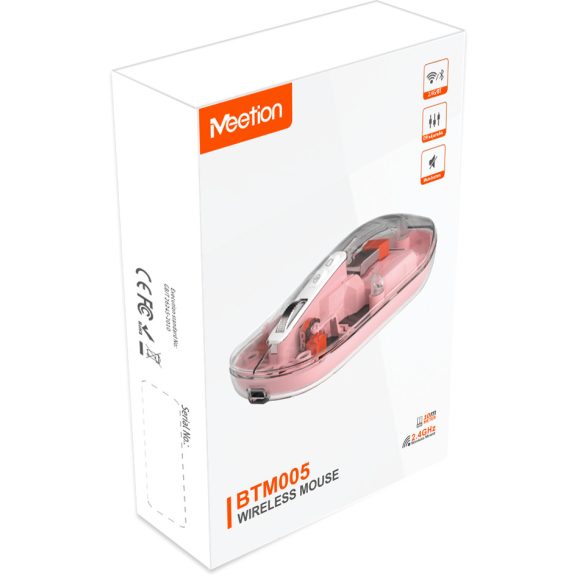 Meetion egér BTM005 2,4G+Bluetooth pink