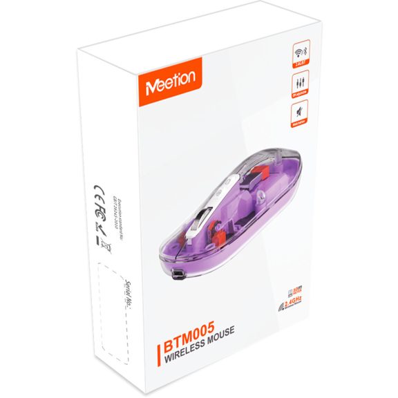 Meetion egér BTM005 2,4G+Bluetooth lila
