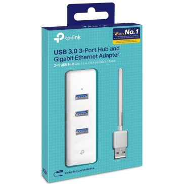   Tp-Link hálózati adapter USB3.0 - Gigabit Ethernet + 3DB USB 3.0 PORT (UE330)