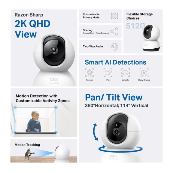 Tp-Link Otthoni biztonsági Wi-Fi kamera Tapo C220