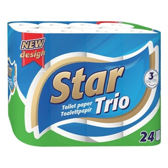 Toalettpapír STAR Trio 3 rétegű 24 tekercs Toalettpapír STAR Trio 3 rétegű 24 tekercs