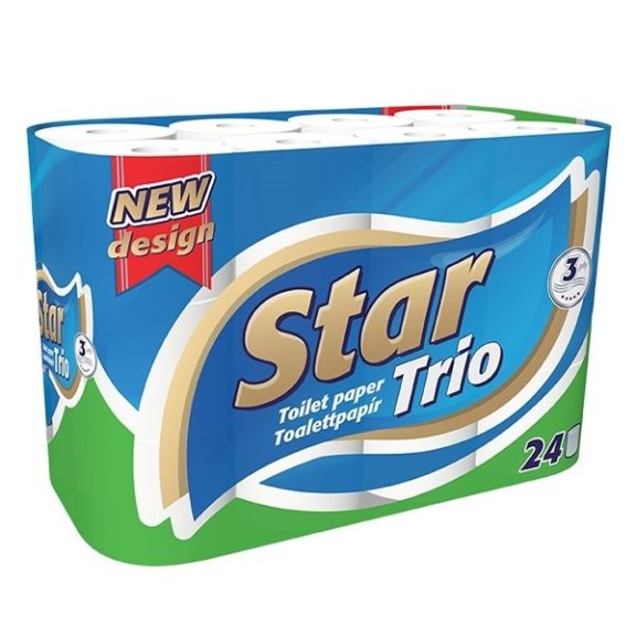 Toalettpapír STAR Trio 3 rétegű 24 tekercs Toalettpapír STAR Trio 3 rétegű 24 tekercs