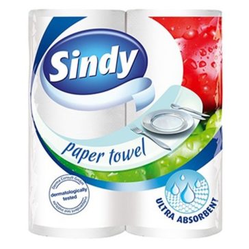   Kéztörlő tekercses háztartási SINDY 2 rétegű 2 tekercses