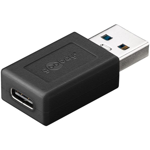 Goobay USB-A (apa) - USB-C (anya) adapter, fekete Goobay USB-A (apa) - USB-C (anya) adapter, fekete