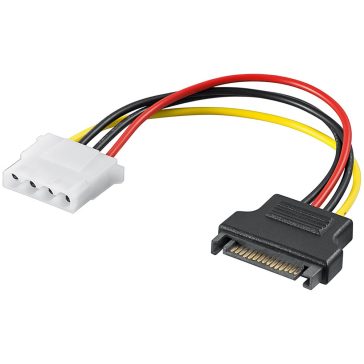   Goobay 4-pin Molex (anya) - SATA 15-pin (apa) átalakító, 17 cm