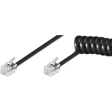 Goobay telefon kézibeszélő spirálkábel, 2 m, fekete