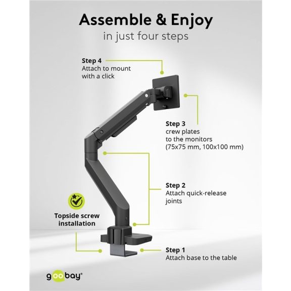 Goobay asztali monitor tartókar