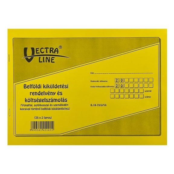 Kiküldetési rendelvény VECTRA-LINE álló 25x2 Kiküldetési rendelvény VECTRA-LINE álló 25x2