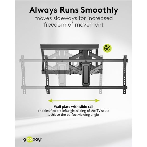 Goobay Pro Fullmotion forgatható-dönthető fali konzol (XL) 43"-90"-ig, fekete