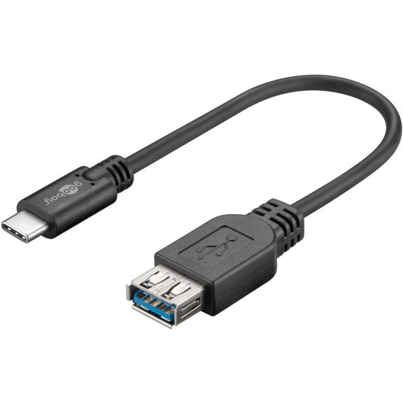 Goobay USB-C (apa) - USB 3.0 (anya) adapter, 20 cm, fekete Goobay USB-C (apa) - USB 3.0 (anya) adapter, 20 cm, fekete