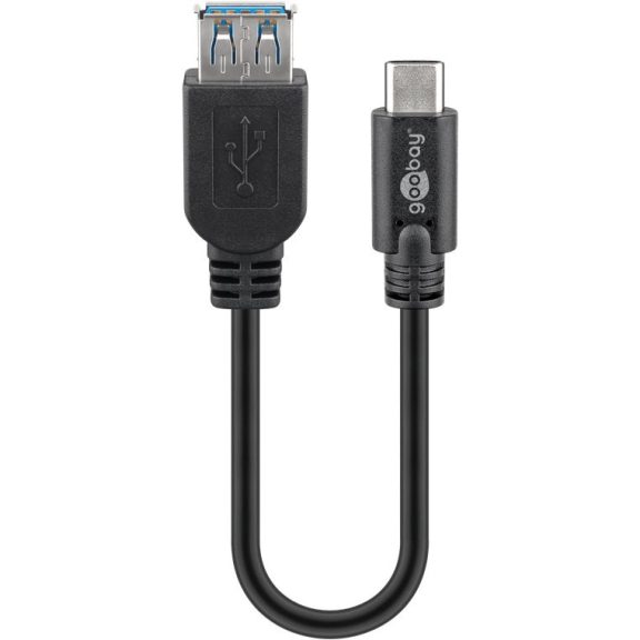 Goobay USB-C (apa) - USB 3.0 (anya) adapter, 20 cm, fekete Goobay USB-C (apa) - USB 3.0 (anya) adapter, 20 cm, fekete