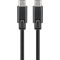Goobay USB-C (apa) - USB-C (apa) adat- és töltőkábel, 2 m, fekete