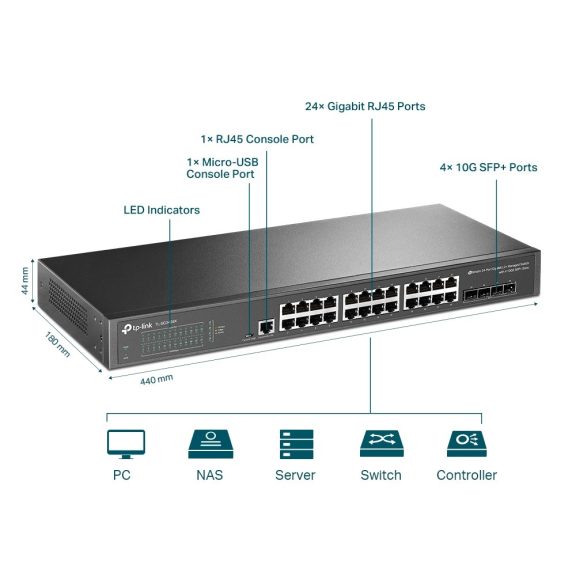 Tp-Link Switch JetStream 24 Port Gigabit L2+ menedzselhető (TL-SG3428X) Tp-Link Switch JetStream 24 Port Gigabit L2+ menedzselhető (TL-SG3428X)