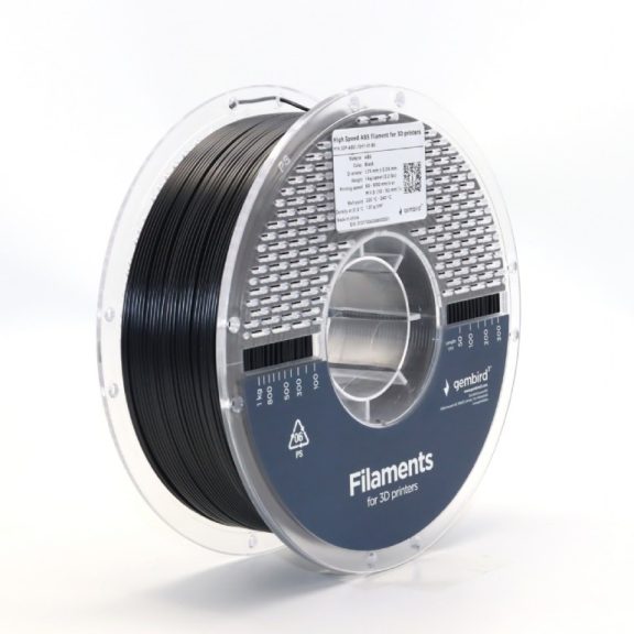 Gembird filament High Speed ABS black, 1,75 MM, 1 KG Gembird filament High Speed ABS black, 1,75 MM, 1 KG