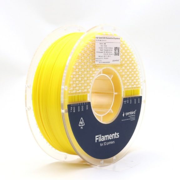Gembird filament High Speed ABS yellow, 1,75 MM, 1 KG Gembird filament High Speed ABS yellow, 1,75 MM, 1 KG