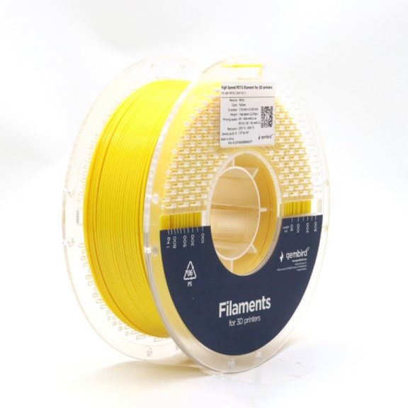 Gembird filament High Speed PETG yellow, 1,75 MM, 1 KG Gembird filament High Speed PETG yellow, 1,75 MM, 1 KG