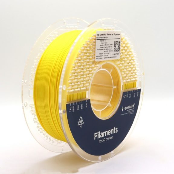 Gembird filament High Speed PLA yellow, 1,75 MM, 1 KG Gembird filament High Speed PLA yellow, 1,75 MM, 1 KG