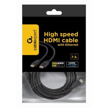   Gembird kábel Hdmi (APA-APA) 7,5 m (v2.0, 19M/M, 3D) (CC-HDMI4-7.5M)
