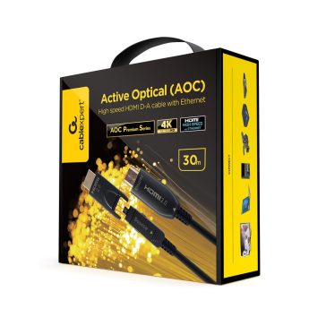   Gembird aktív optikai (AOC) HDMI kábel (apa-apa) 30 m (v2.0, 4k 60Hz) (CCBP-HDMID-AOC-30M)