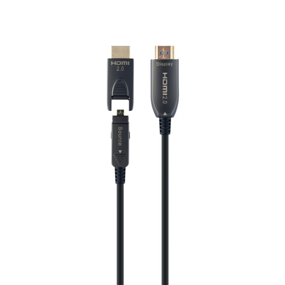 Gembird aktív optikai (AOC) HDMI kábel (apa-apa) 30 m (v2.0, 4k 60Hz) (CCBP-HDMID-AOC-30M)