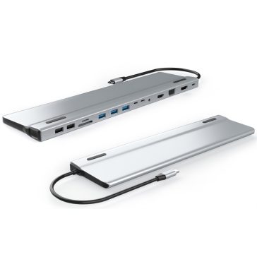   VCOM kábel átalakító USB Type-C apa - 3*USB3.0+2*USB2.0+VGA+3.5MM Jack+HDMI+DP+2*USB-C (CU4703)