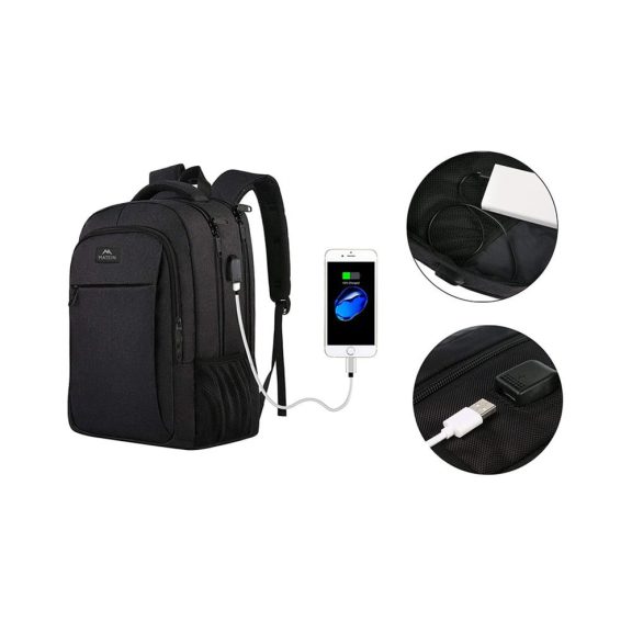Matein 1007 fekete USB 15.6" laptop utazási hátizsák Matein 1007 fekete USB 15.6" laptop utazási hátizsák