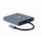 Gembird USB Type-C 6 az 1-ben többportos adapter (Hub3.1 + HDMI + VGA + PD + kártyaolvasó + sztereó hang), asztroszürke